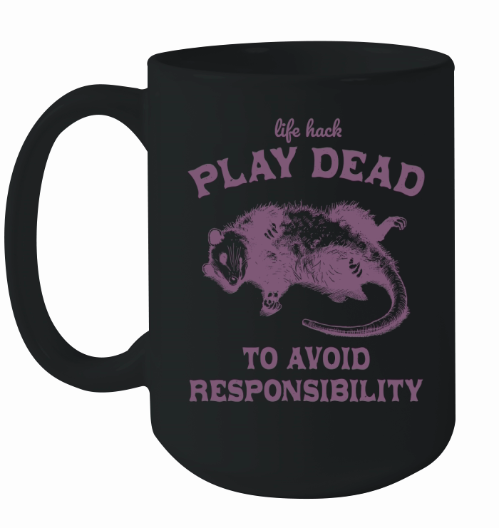 Life hack Play Dead To Avoid L Purple Ceramic Mug