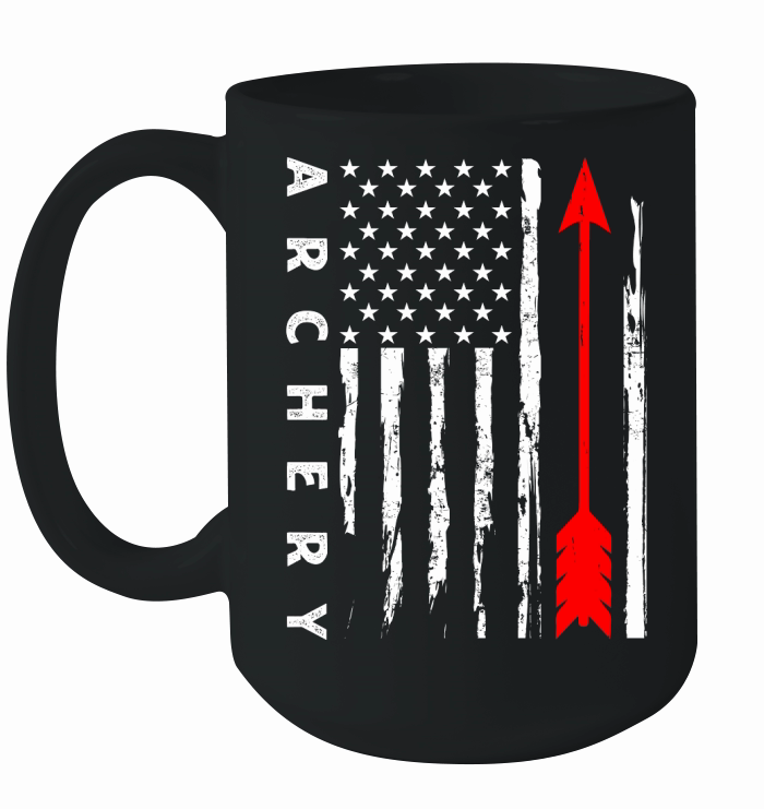 Vintage Hunting Archery   american flag Ceramic Mug