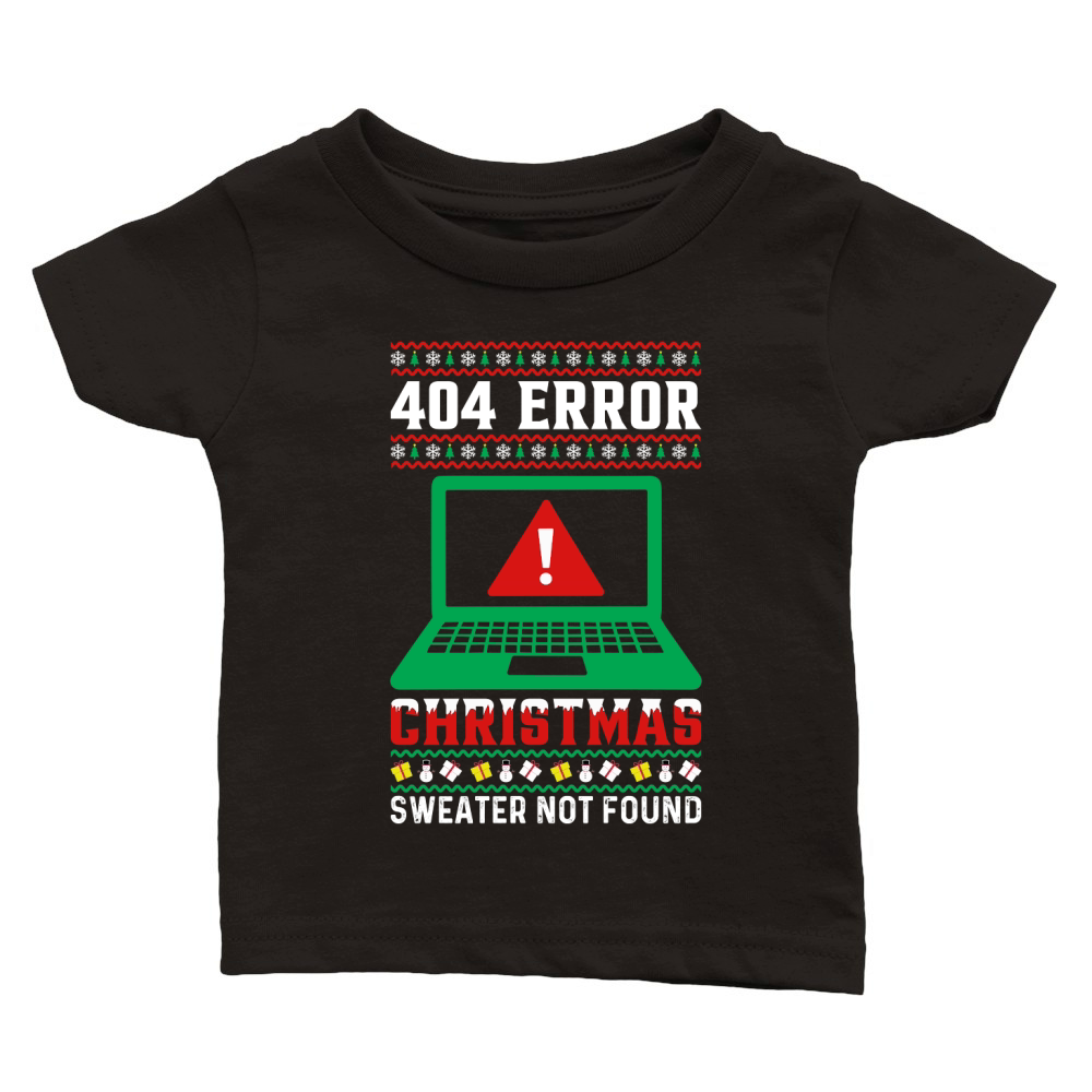 404 error Christmas sweater not found Classic Baby Crewneck T-shirt