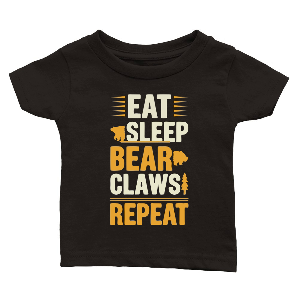Eat sleep bear claws repeat Classic Baby Crewneck T-shirt