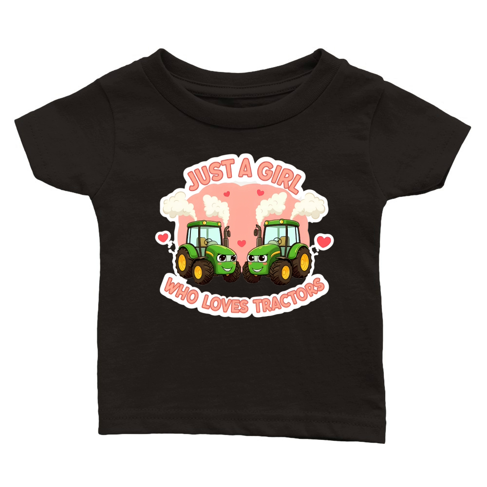 Just A Girl Who Loves Tractors Classic Baby Crewneck T-shirt