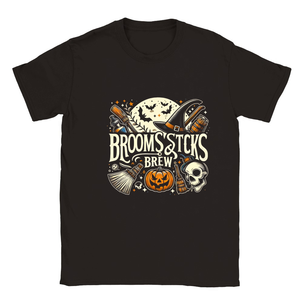 Broomsticks and Brew Classic Kids Crewneck T-shirt