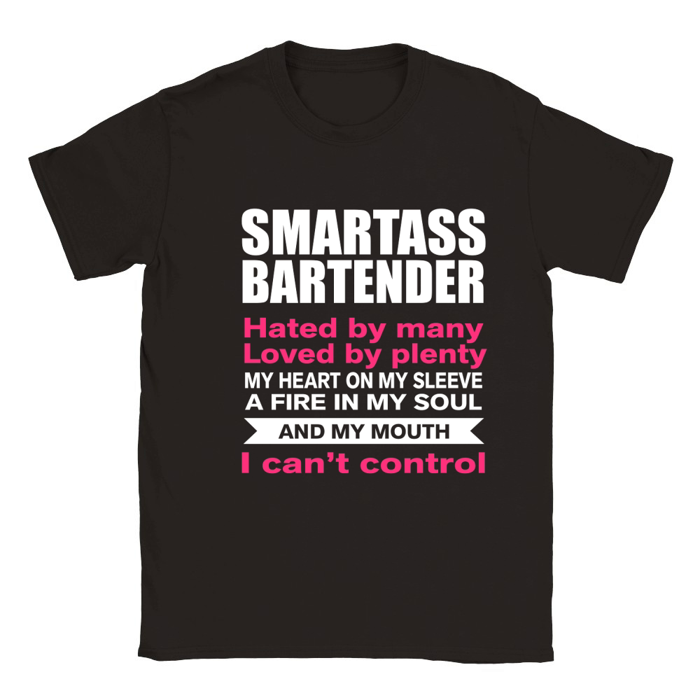 Funny Bartender T-Shirt Smartass Bartender V-neck T-Shirt Woman Classic Kids Crewneck T-shirt