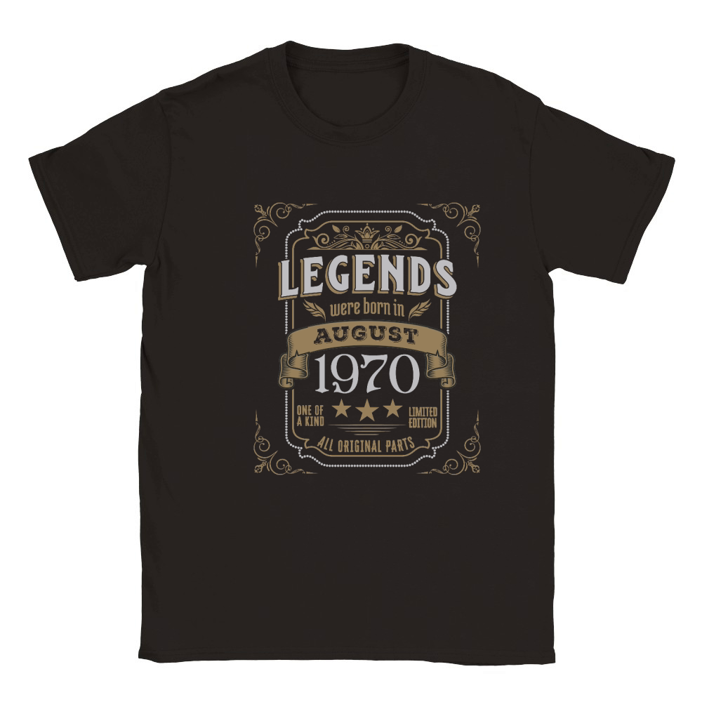 Legends Were Born In August 1970 Classic Kids Crewneck T-shirt