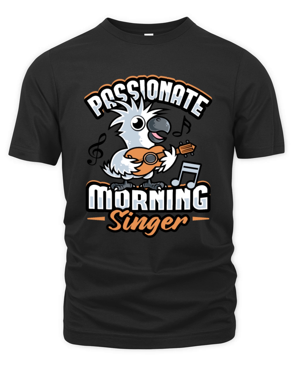 Cockatoo with Guitar Pet Bird Morning Person Organic Unisex T-shirt