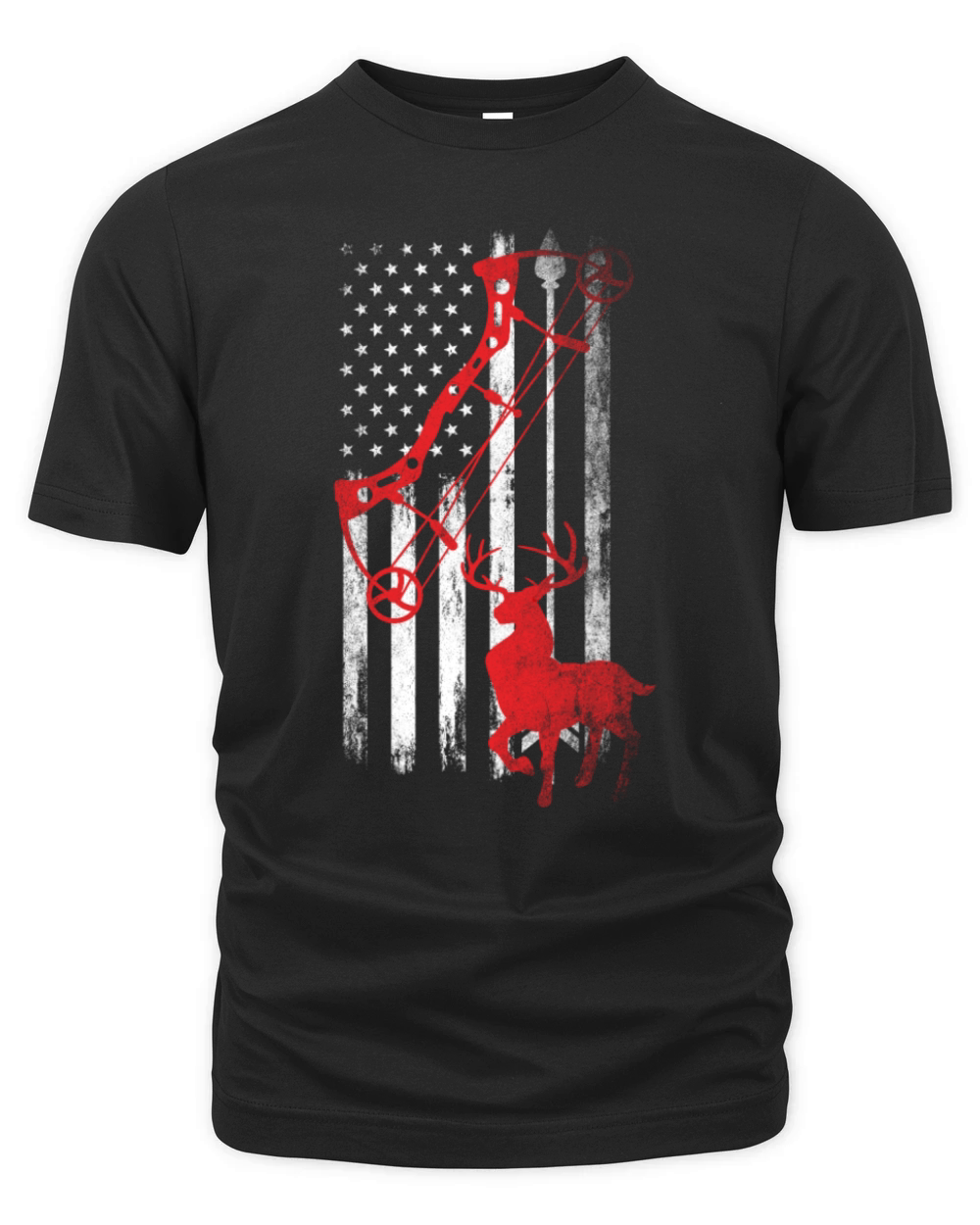Patriotic US Flag Bowhunting Hunting Bow Archery Organic Unisex T-shirt