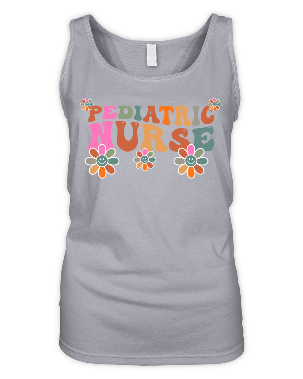 Floral Pediatric Nurse Organic Women's Tank Top