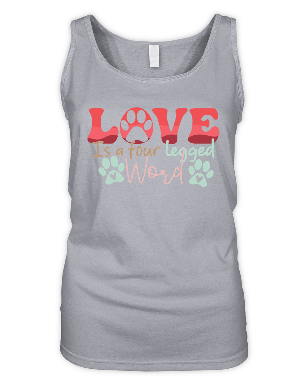 Love is a Four Legged Word Dog Mom Retro Valentines Day Organic Women's Tank Top