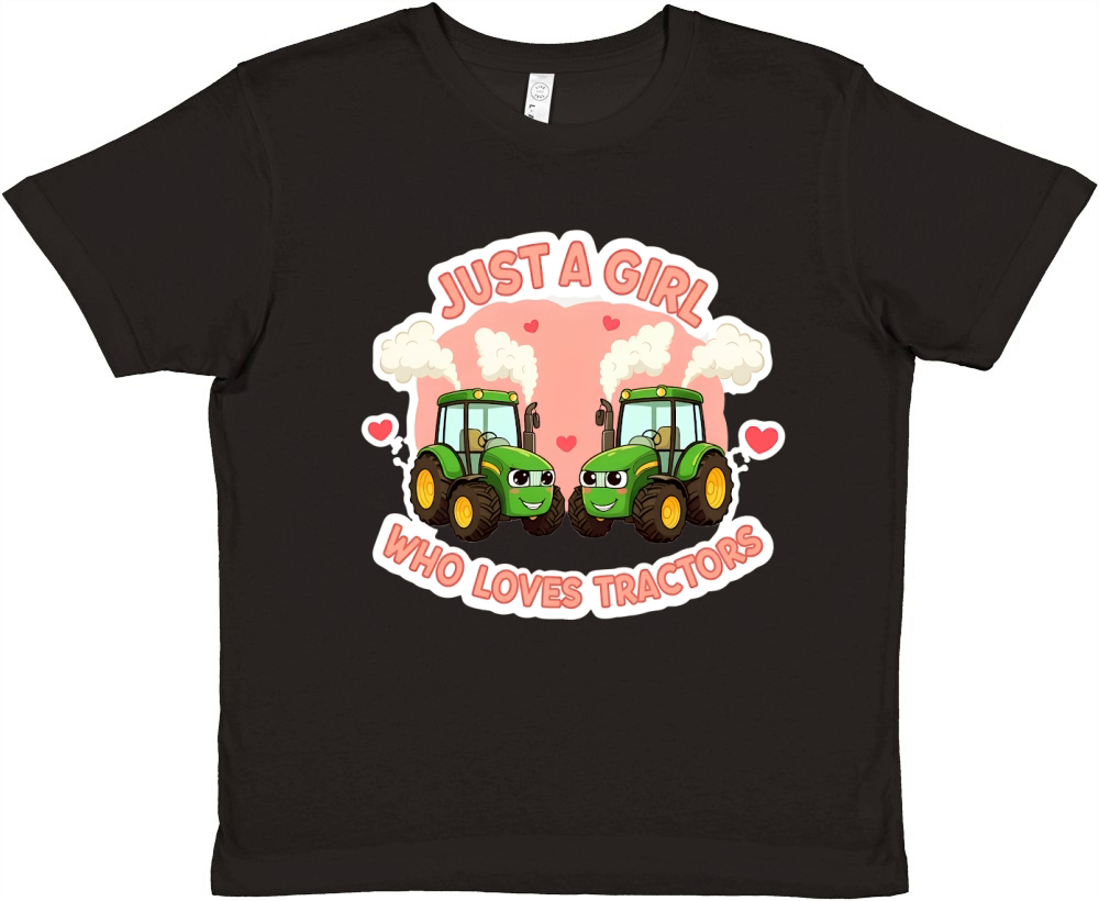 Just A Girl Who Loves Tractors Premium Kids Crewneck T-shirt
