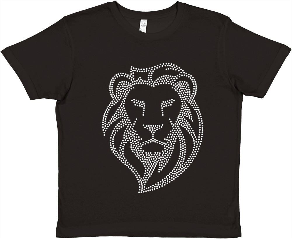 Lion Rhinestone Premium Kids Crewneck T-shirt
