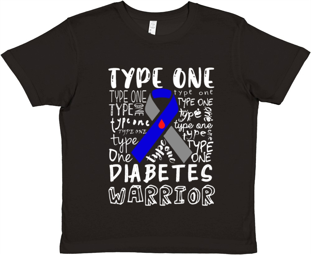 Type 1 Diabetes Awareness Aware T1D Warrior Premium Kids Crewneck T-shirt