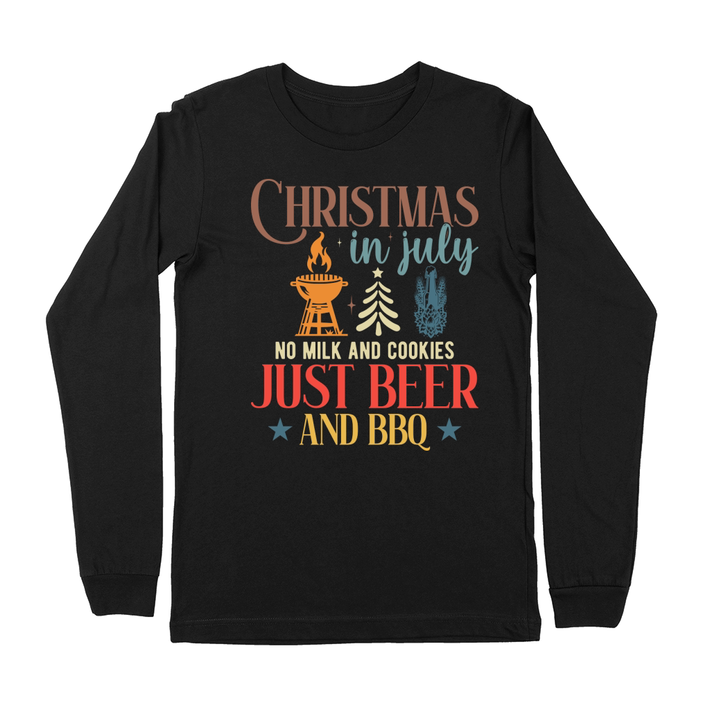 Christmas in july no milk and cookies just beer and bbq Premium Long Sleeve