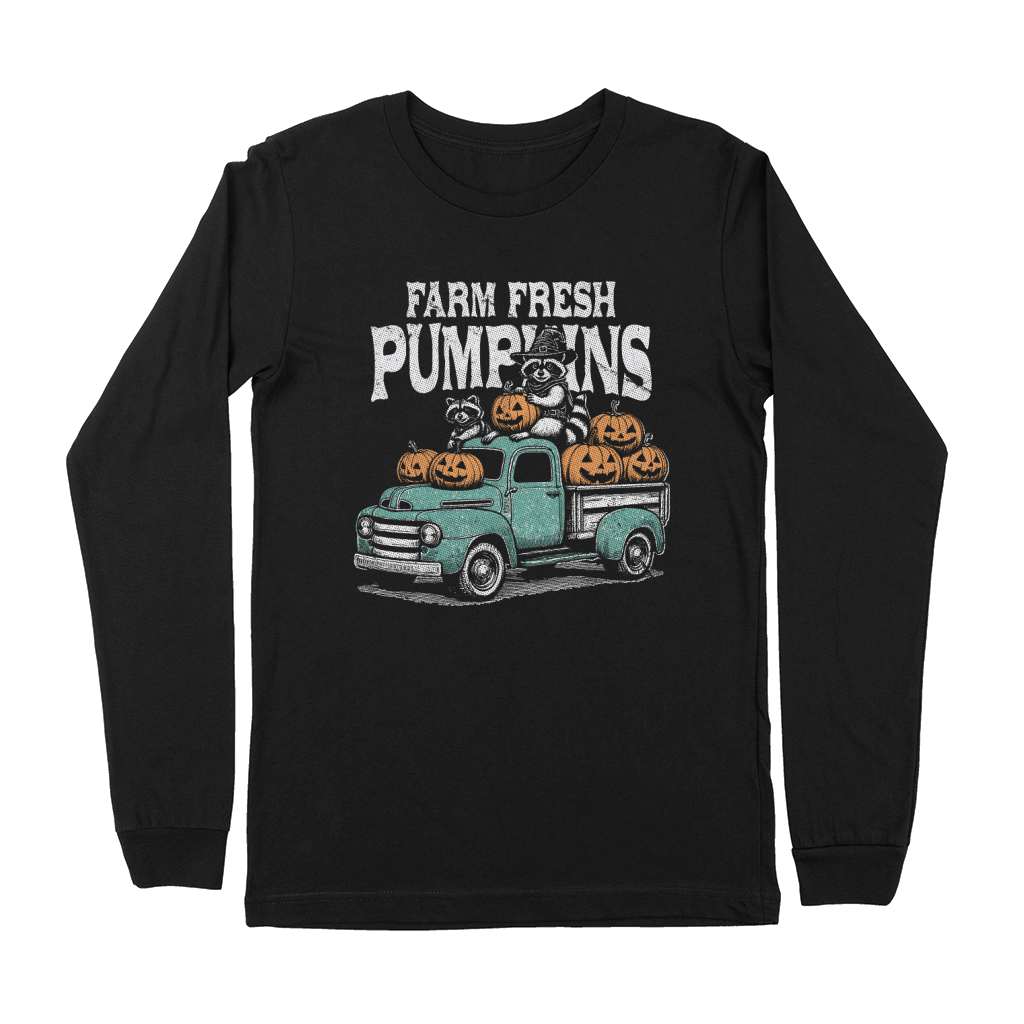 Farm fresh pumpkins Raccoon D Color GR Premium Long Sleeve