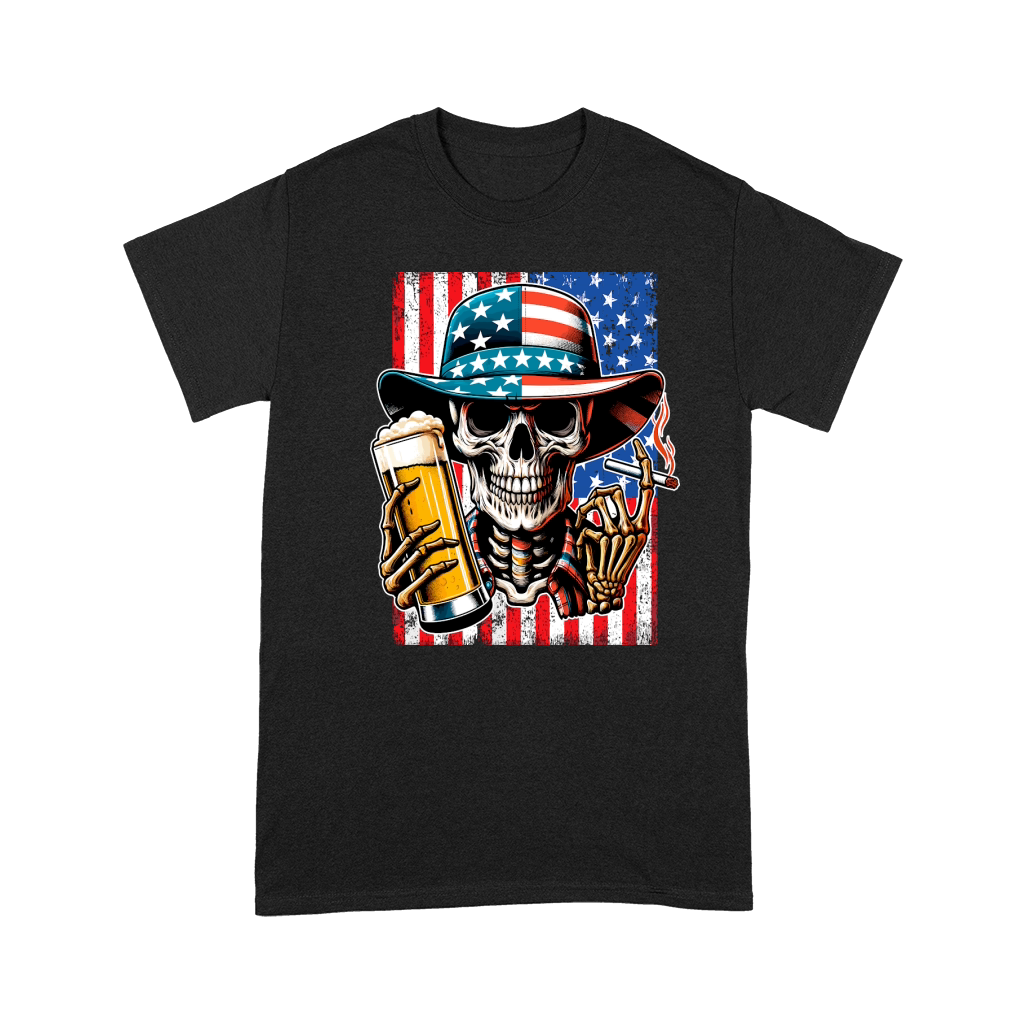 USA Flag Vintage Skeleton 4th of july 32 Premium T-shirt