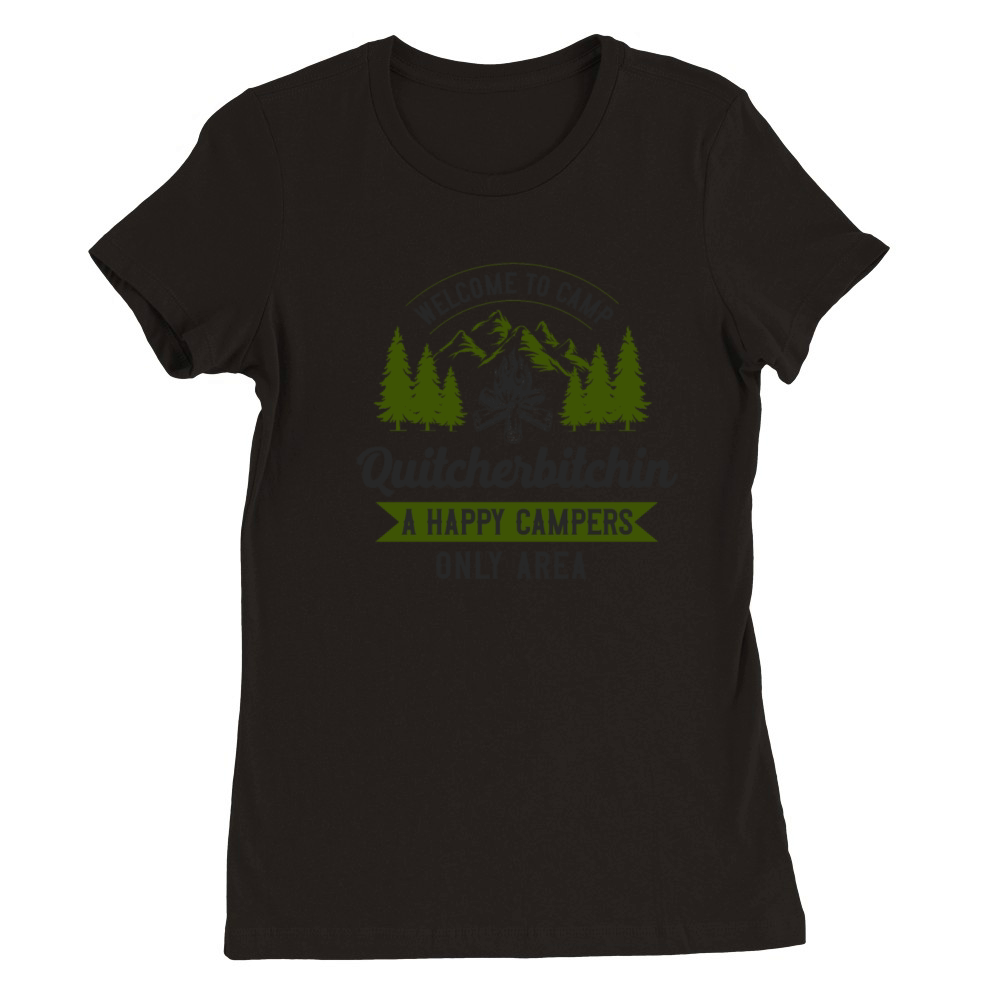 Camping Welcome To Camp Premium Womens Crewneck T-shirt