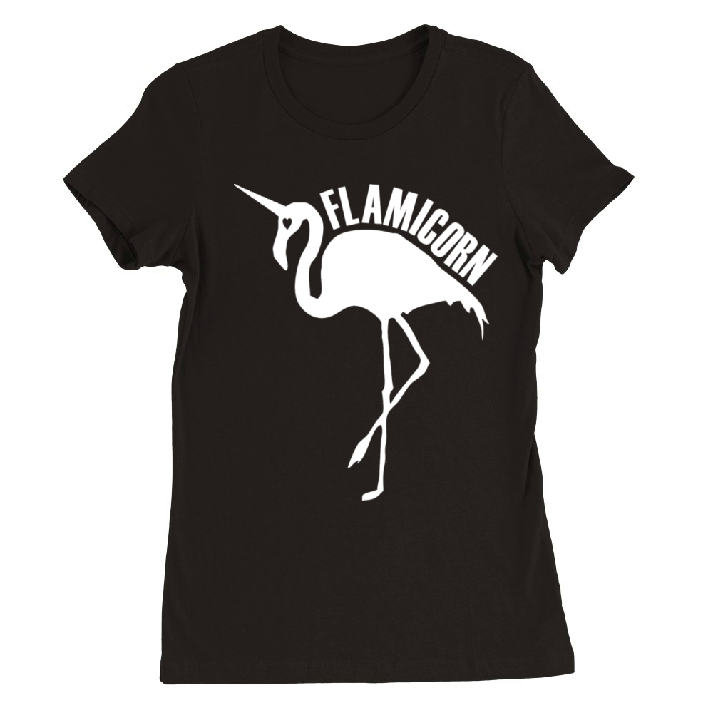 flamingo unicorn hybrid creature hybrids white Premium Womens Crewneck T-shirt