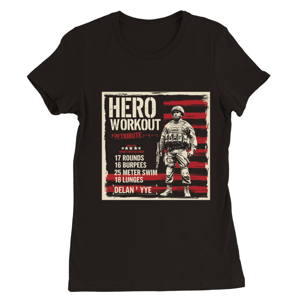 Hero Workout for tribute Premium Womens Crewneck T-shirt