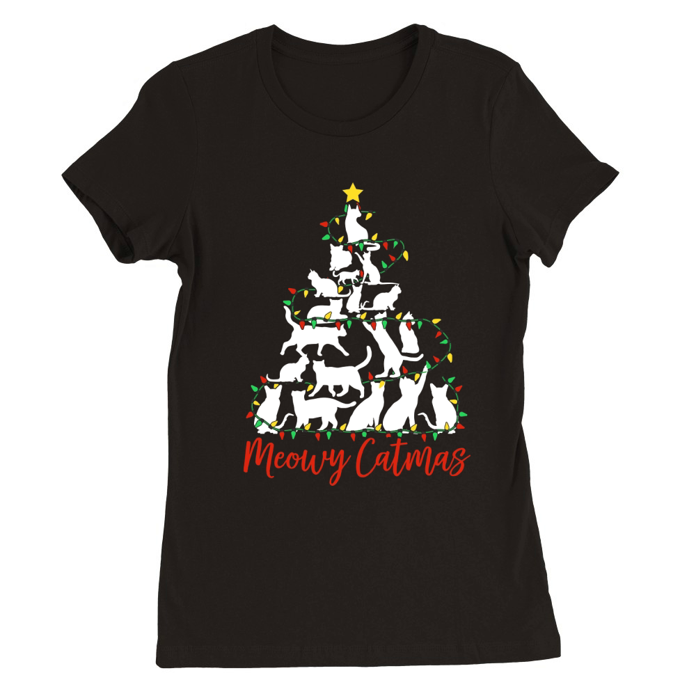 Meowy Catsmas Premium Womens Crewneck T-shirt