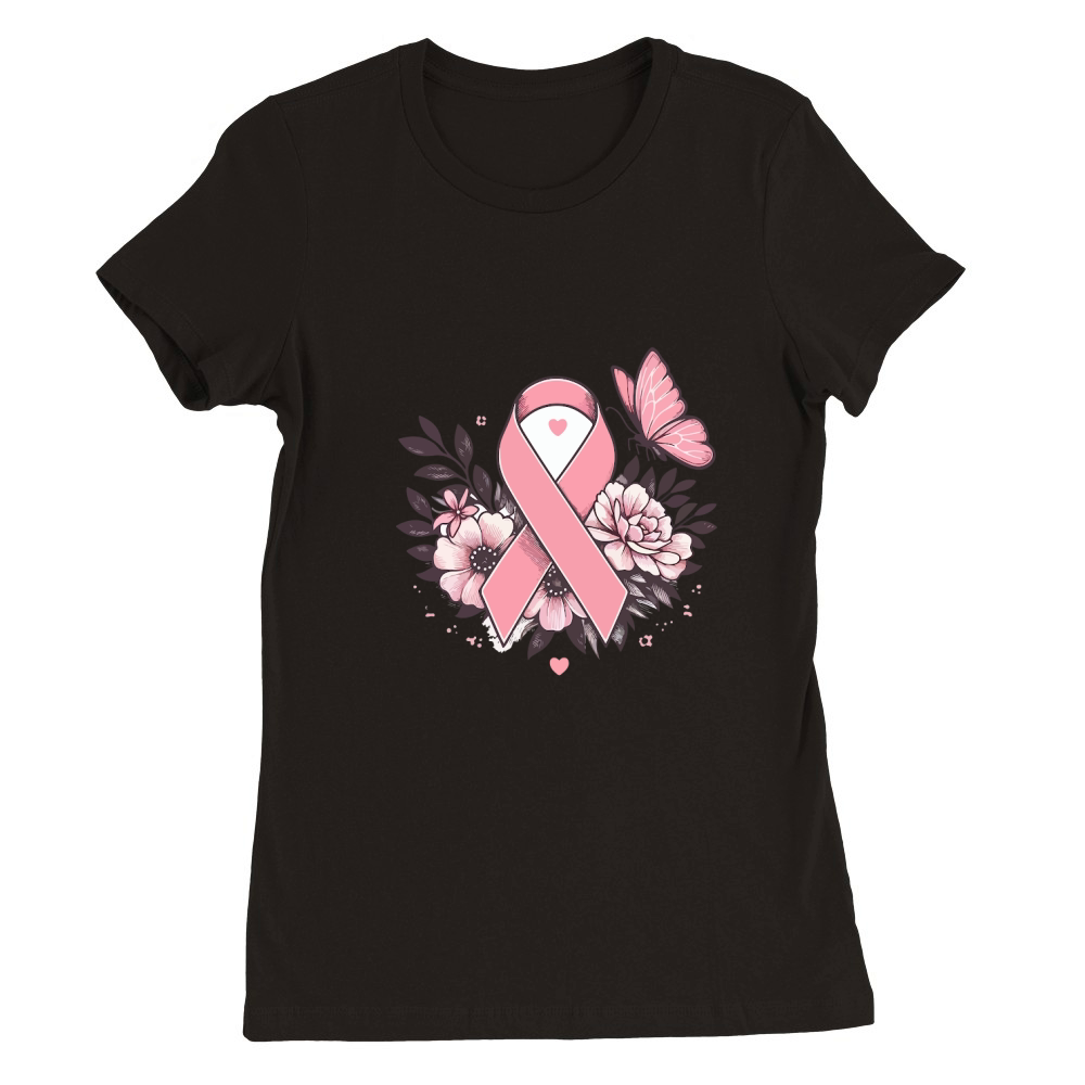 pink ribbon 06 Premium Womens Crewneck T-shirt