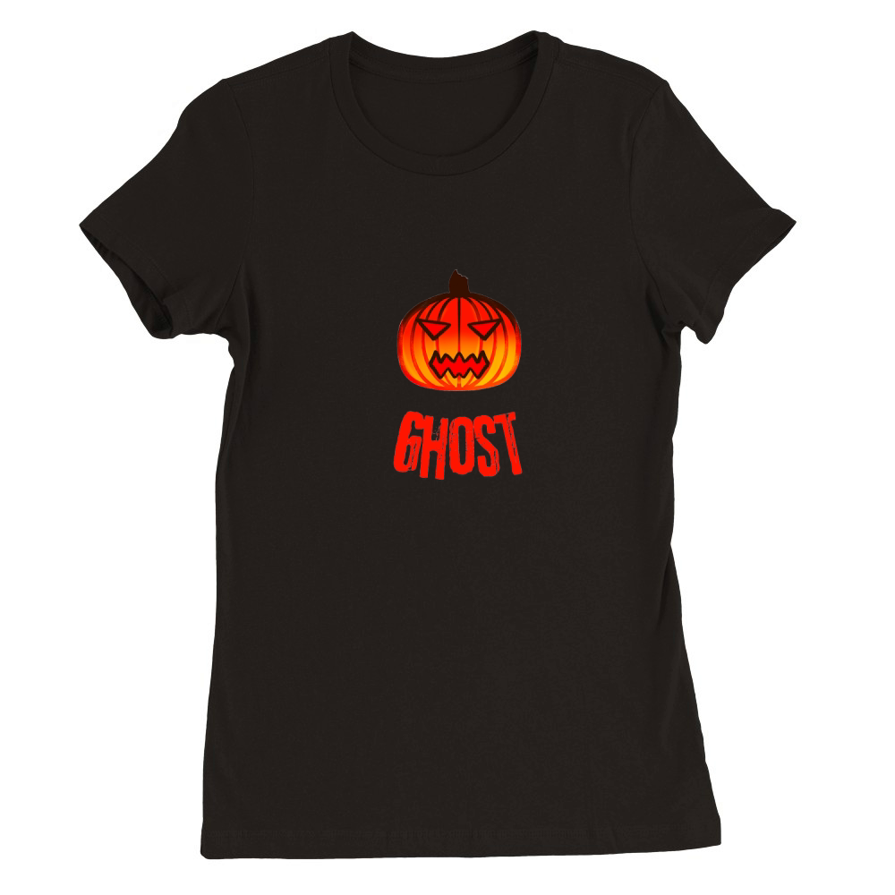 Pumpkin Ghost Premium Womens Crewneck T-shirt