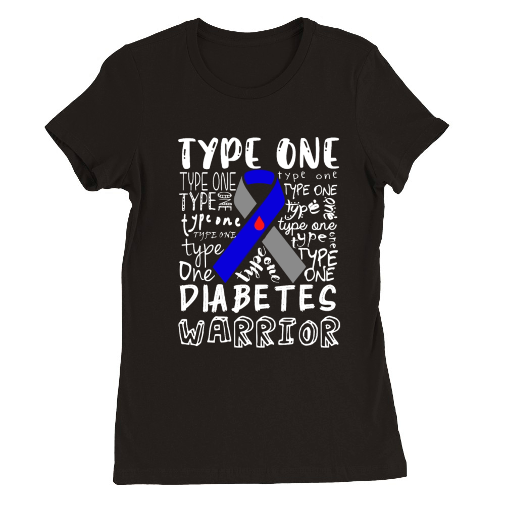 Type 1 Diabetes Awareness Aware T1D Warrior Premium Womens Crewneck T-shirt