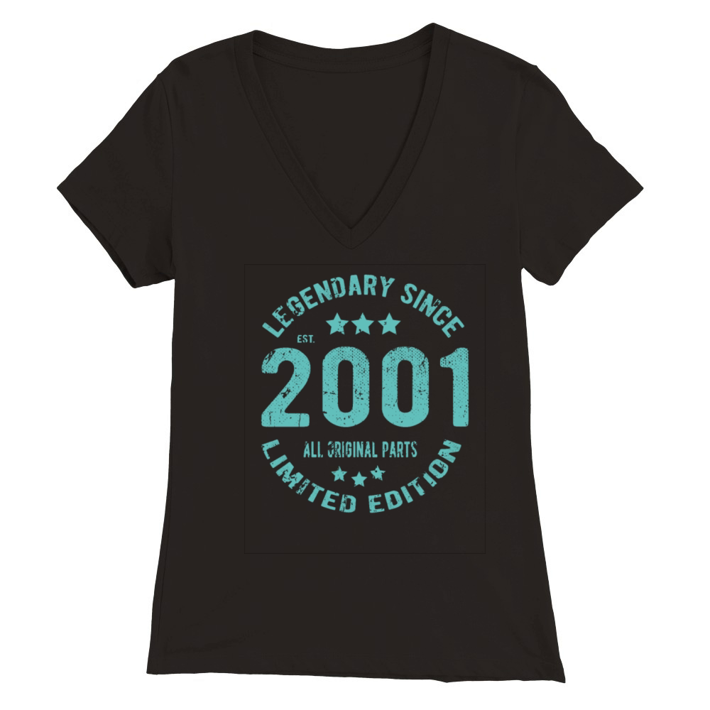 2001 Vintage Birthday Premium Womens V-Neck T-shirt