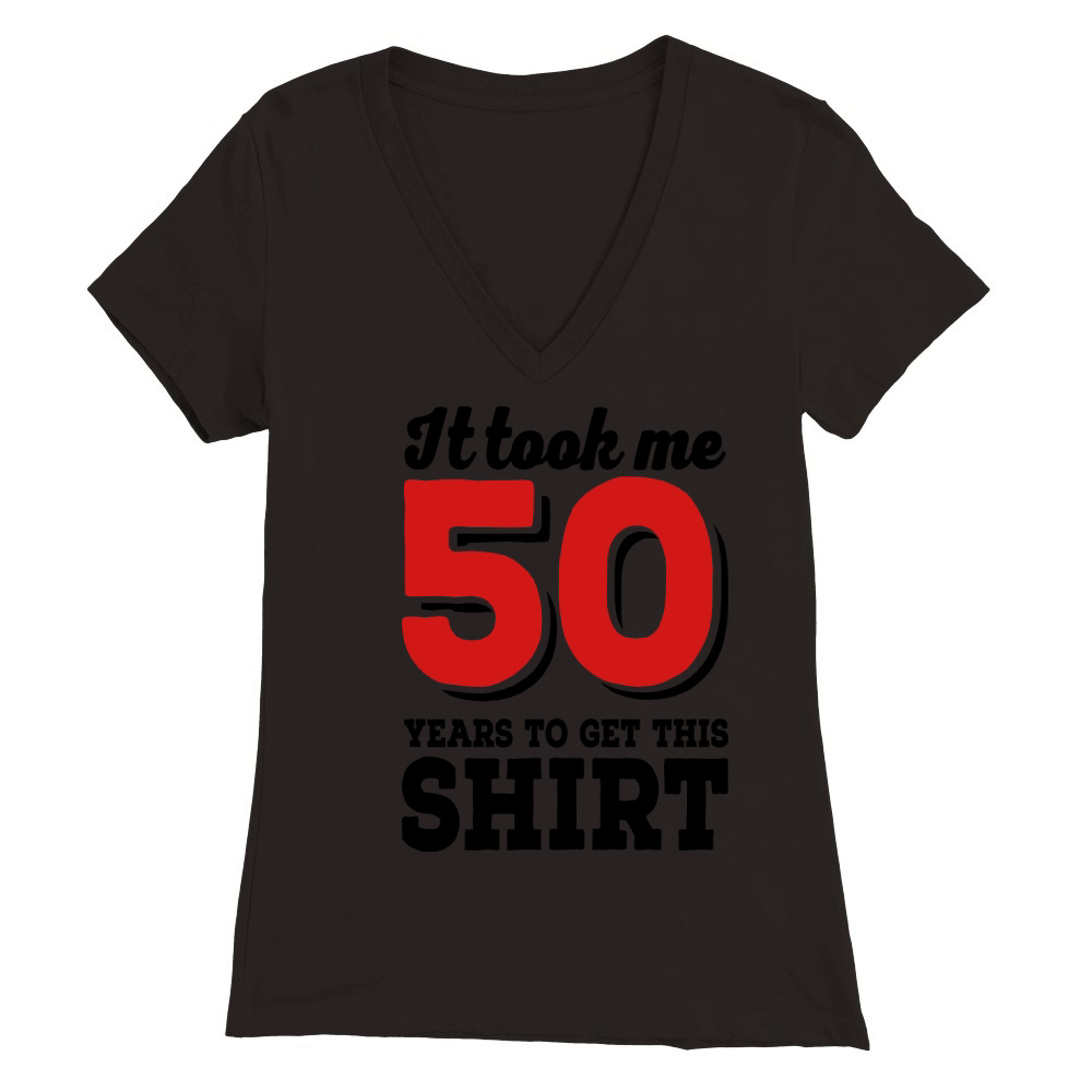 50 Premium Womens V-Neck T-shirt