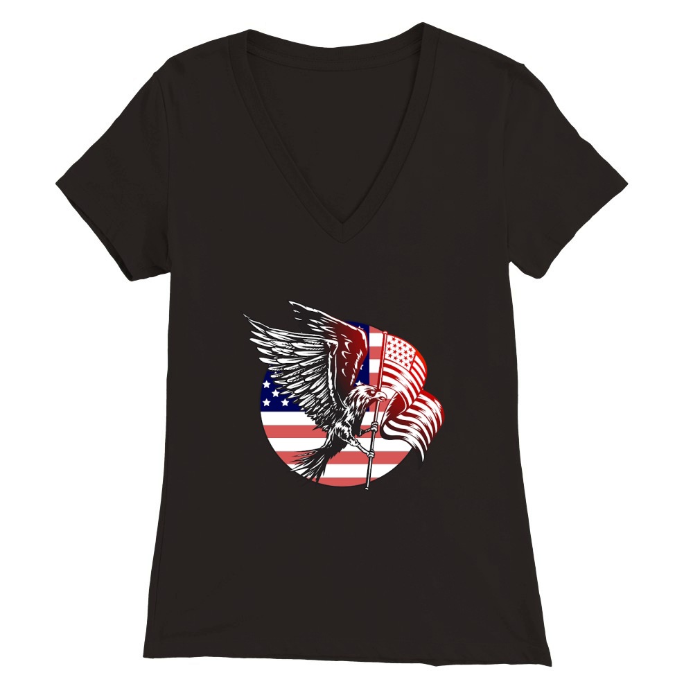 America EST.1776 02 Premium Womens V-Neck T-shirt