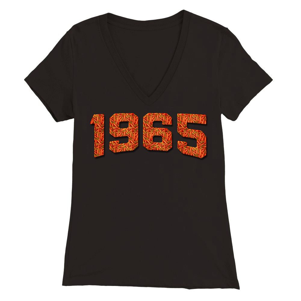 Birthday 1965 Mexican Hot Pepper Vintage Classic Premium Womens V-Neck T-shirt