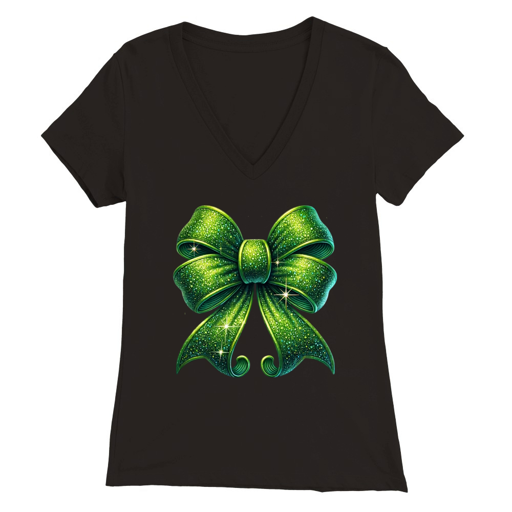 Christmas Coquette Bow 9 04 Premium Womens V-Neck T-shirt