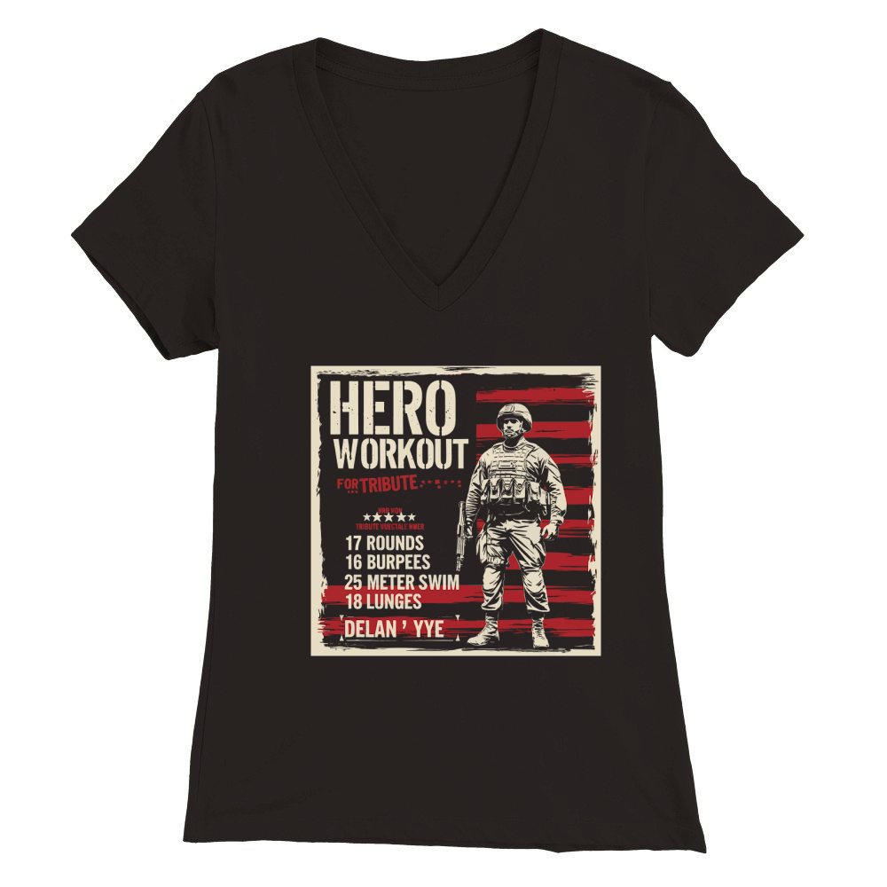 Hero Workout for tribute Premium Womens V-Neck T-shirt