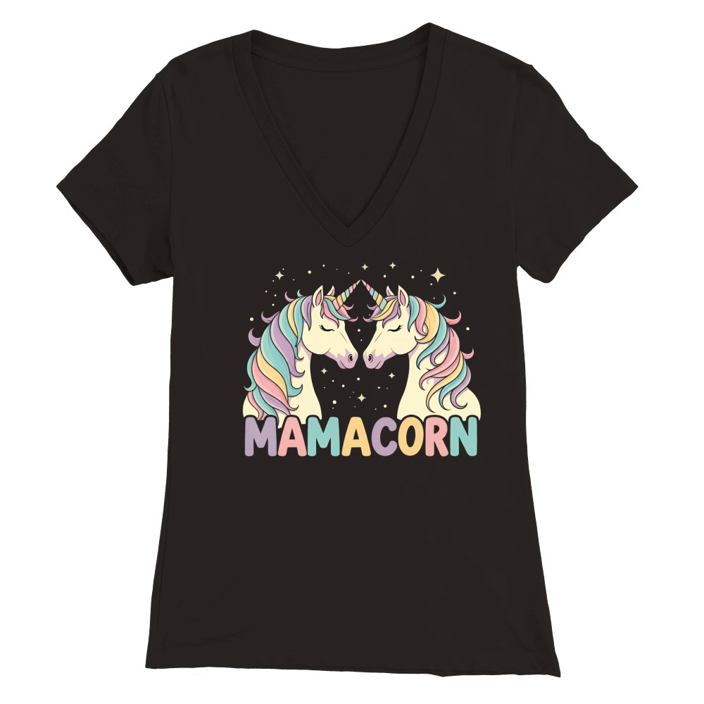 Mamacorn 02 Premium Womens V-Neck T-shirt