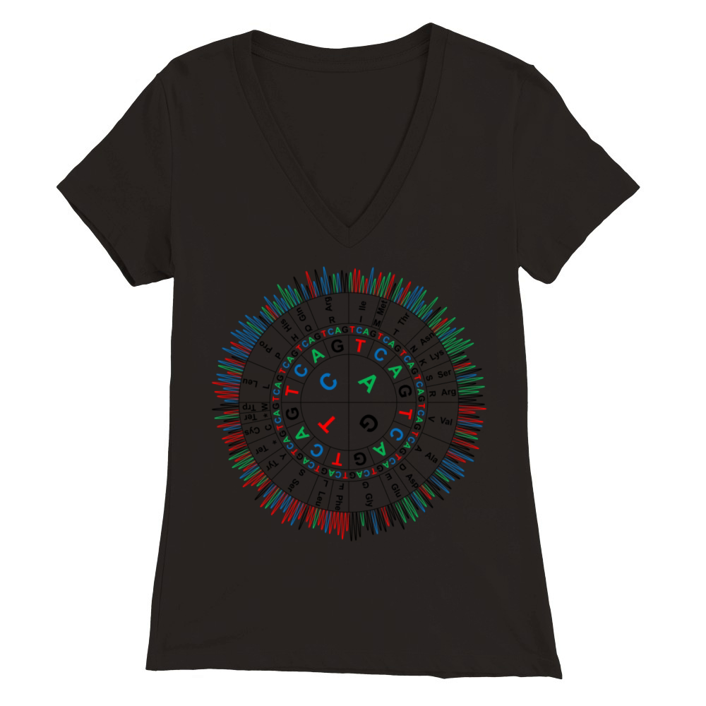 Sanger Codon Circle Premium Womens V-Neck T-shirt