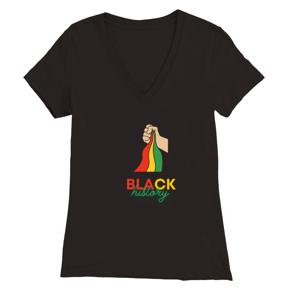 Vintage Black History Month Premium Womens V-Neck T-shirt