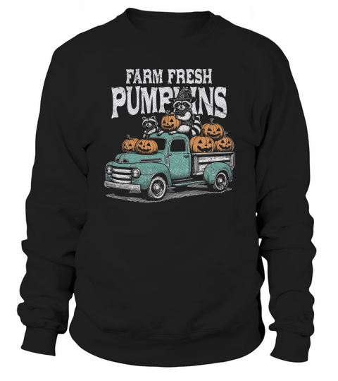 Farm fresh pumpkins Raccoon D Color GR Sweatshirt Unisex