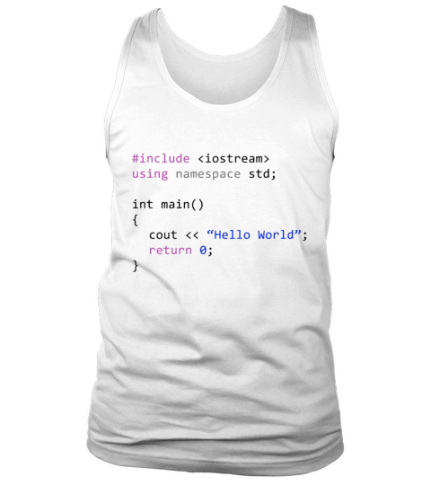 Hello world - First program in Computer science Tank Top Unisex