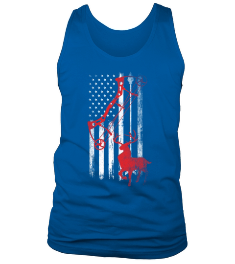 Patriotic US Flag Bowhunting Hunting Bow Archery Tank Top Unisex