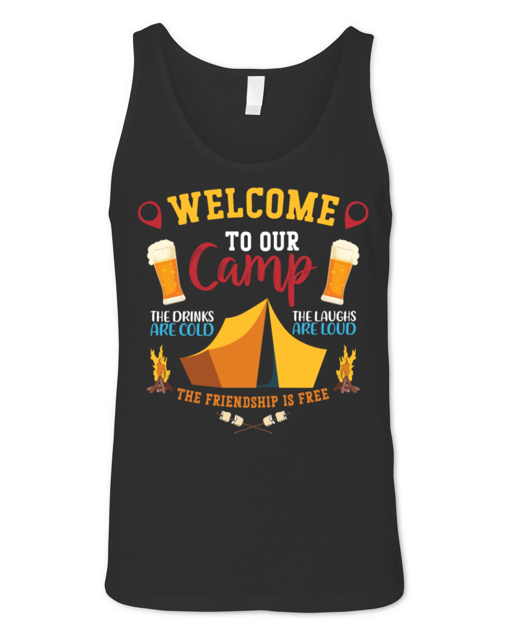 Camping Tent Welcome To Our Camp Unisex Jersey Tank