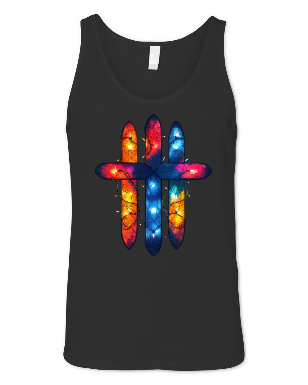 Christmas Christian Cross Clipart Unisex Jersey Tank