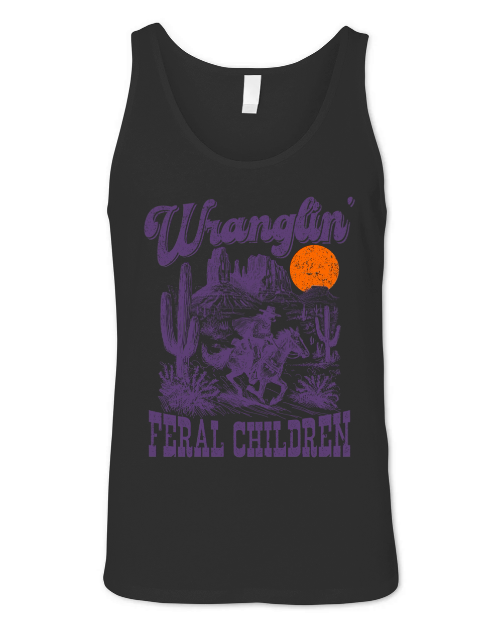 Raccoon Cowboy L Violet Unisex Jersey Tank