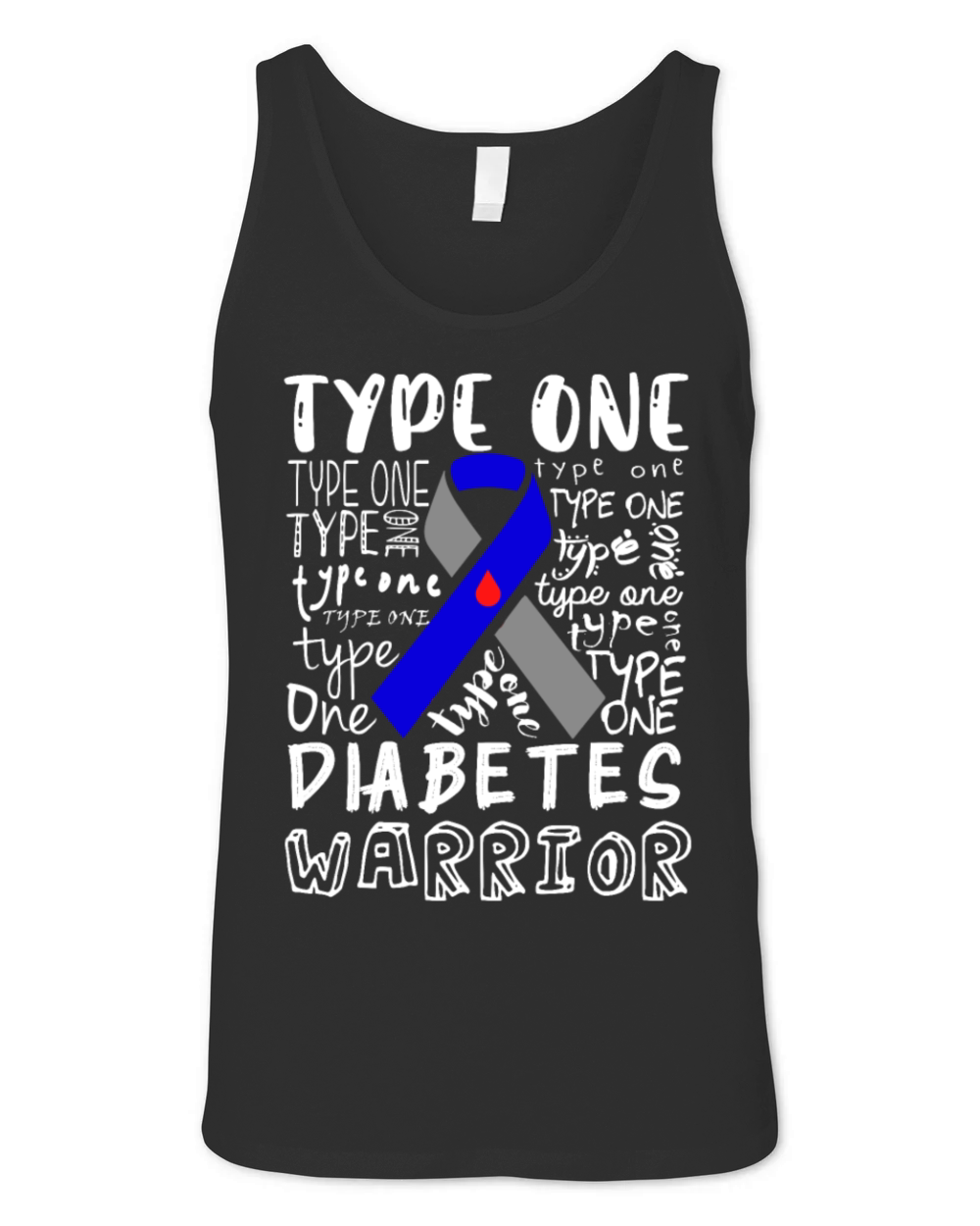 Type 1 Diabetes Awareness Aware T1D Warrior Unisex Jersey Tank