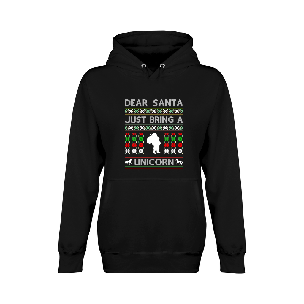 Dear Santa Just Bring A Unicorn Ugly Christmas Unisex Premium Pullover Hoodie