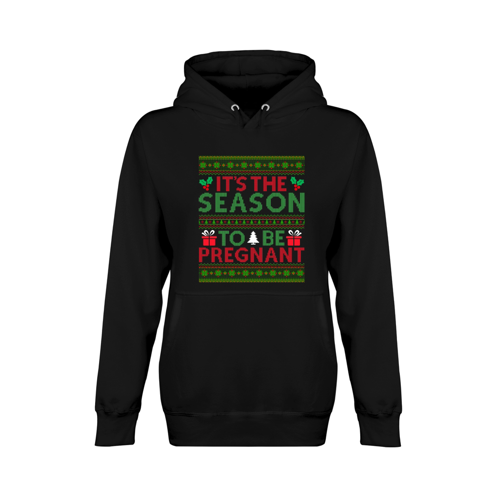 Its The Season To Be Pregnant Ugly Christmas Unisex Premium Pullover Hoodie