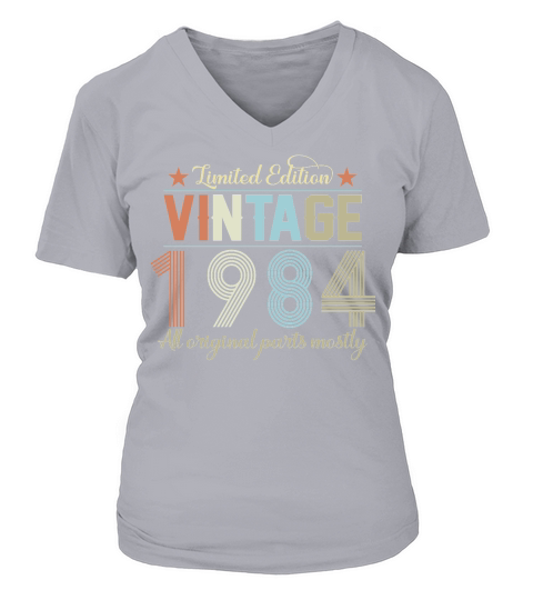 Birthday   Limited Edition Vintage 1984 V-neck T-Shirt Woman