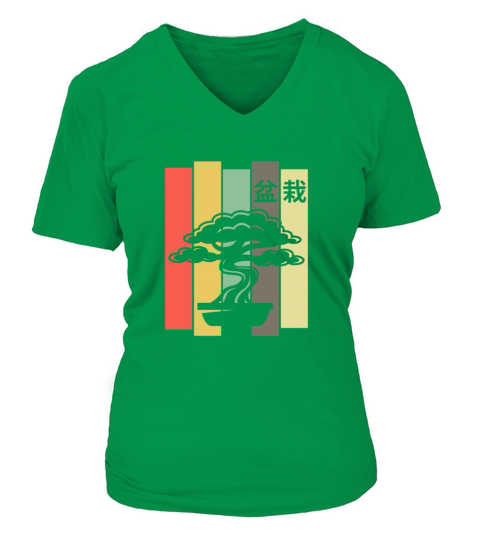 Bonsai Tree Japanese Retro Vintage V-neck T-Shirt Woman