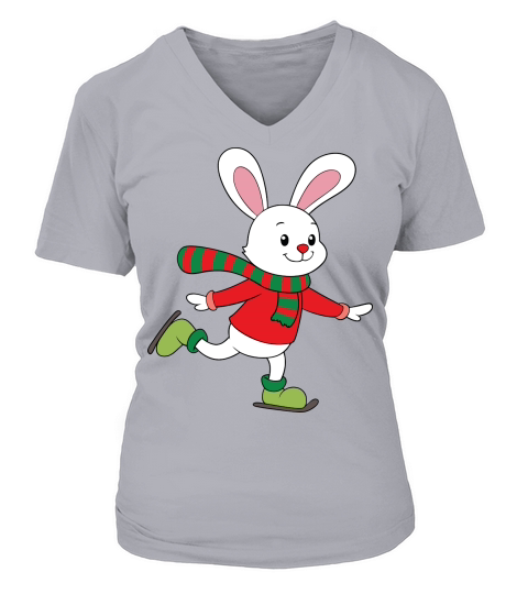 Christmas Rabbit 03 V-neck T-Shirt Woman