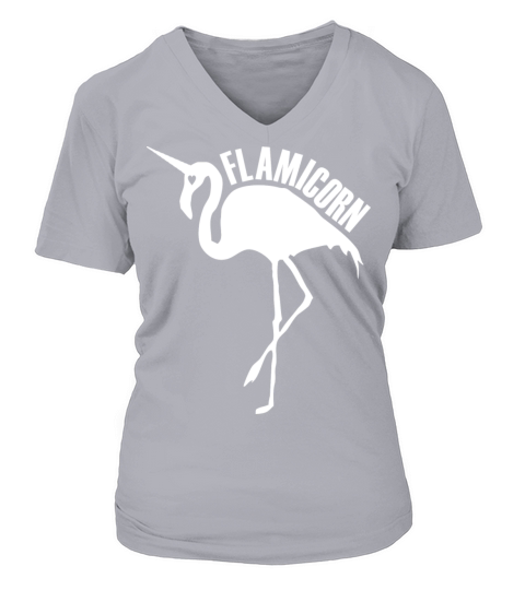 flamingo unicorn hybrid creature hybrids white V-neck T-Shirt Woman