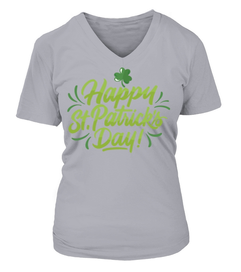 Happy St Patricks Day Shamrock V-neck T-Shirt Woman