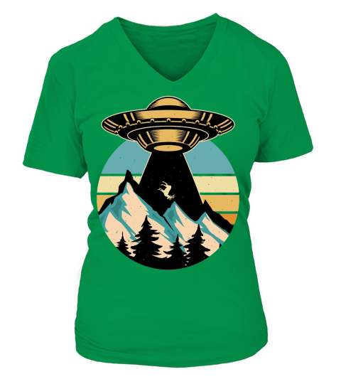 Vintage UFO Alien 28 V-neck T-Shirt Woman