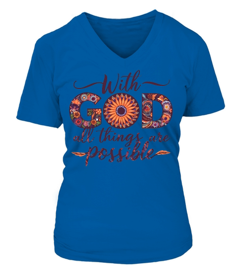 With God all things are possible (1) V-neck T-Shirt Woman
